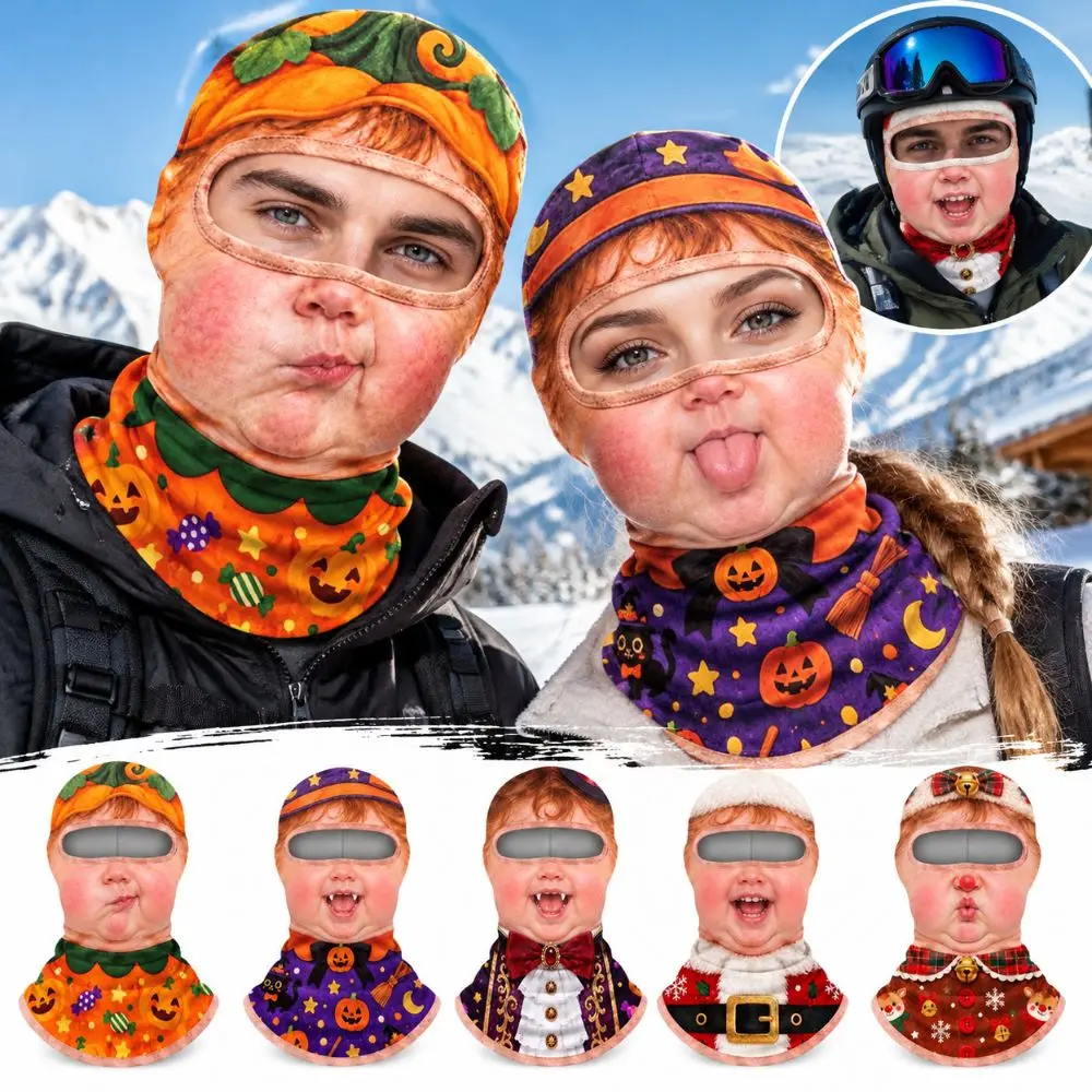 3D Face Printed Old Man Balaclava Face Mask face Print Pattern Full Coverage Funny Ski Mask Stretch Elastic Novelty Headwear