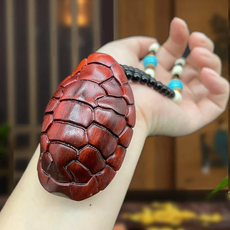 

MOYU Red Sandalwood Rich And Top-notch Small Handlebars Stationery Wooden Carvings Turtle Shells Car Pendants And Decorations
