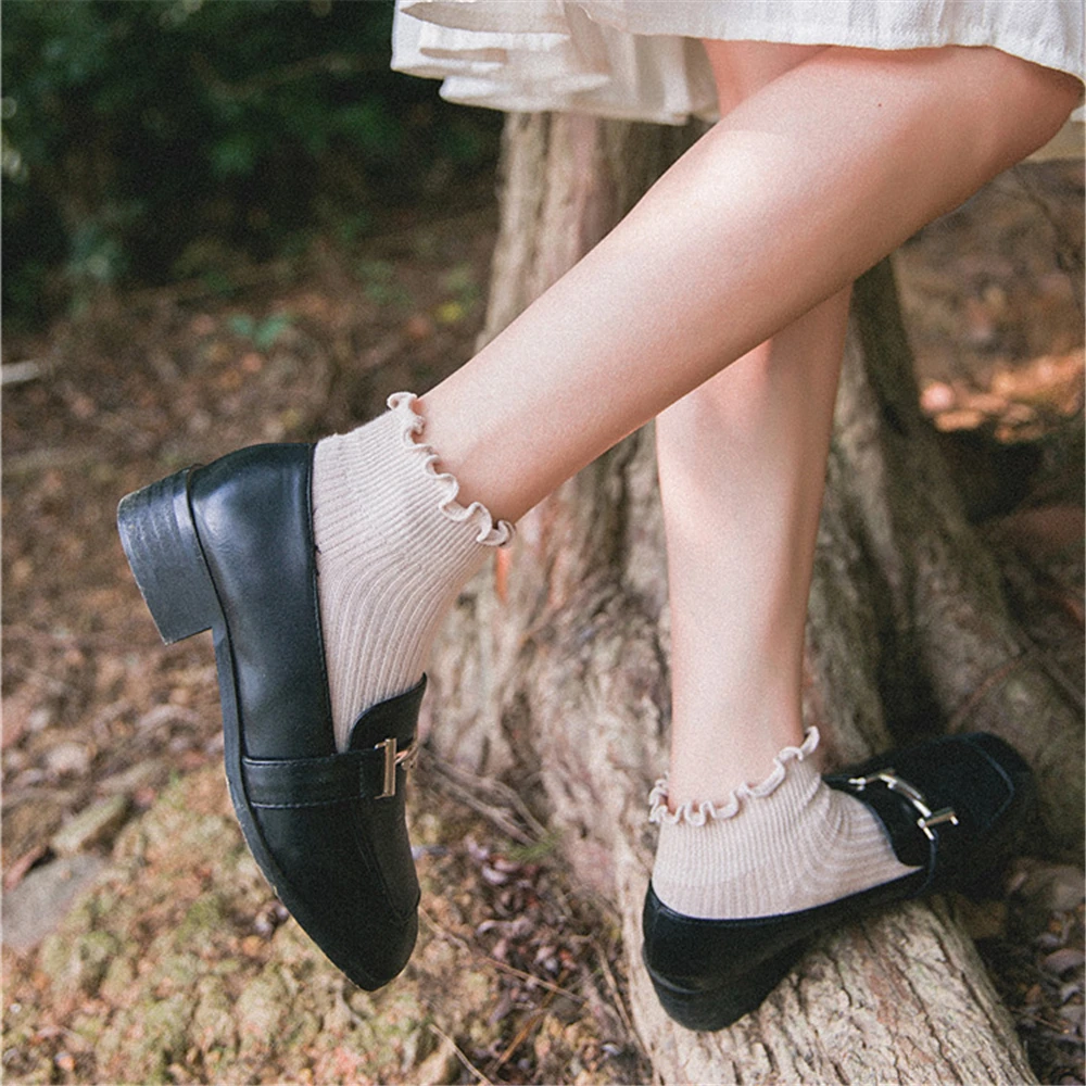 Fashion Lace Ruffles Soft Cotton Women Socks High Quality Spring Summer Cute Sweet Princess Girls Cozy Frilled Lolita