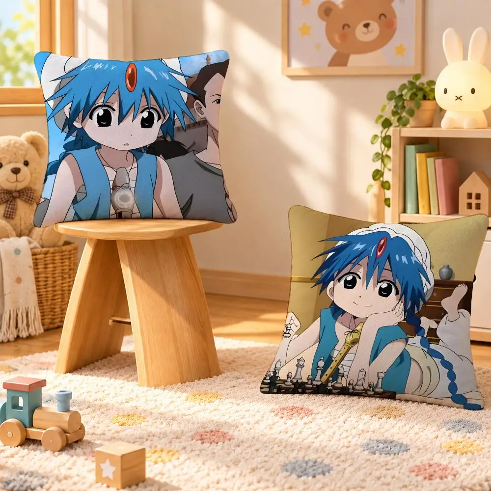 Anime Magi Adventure Manga Cushion Cover Personalized Soft Plush Pillow Living Room Home Sofa Bedroom Office Car Cushion