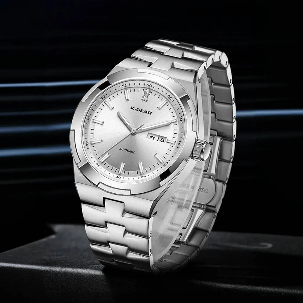 Мужские часы X-GEAR с автоматическим механическим механизмом, светящиеся, водонепроницаемые, модные и классические