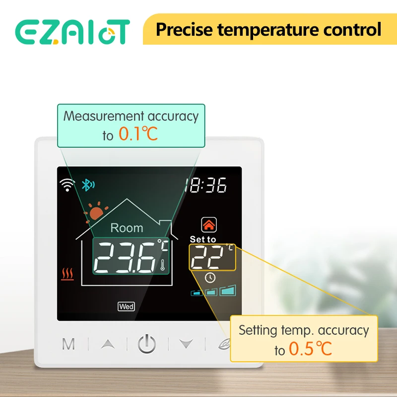 RF433 WiFi Wireless Thermostat Battery Powered for Room Gas Boiler Smart Tuya Programmable Remote Temperature Controller