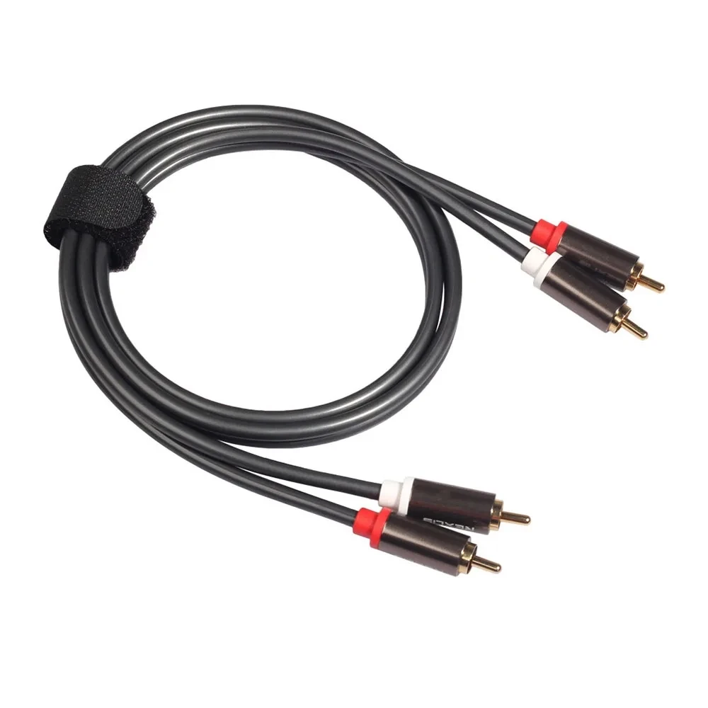 Aluminum Alloy Head 1-Meter Thick All Copper RCA Double Lotus TV Set-Top Box Audio Signal Cable