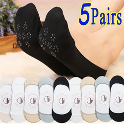 Summer Boat Socks Women Invisible Breathable Super Soft Silicone Non-Slip Cotton Short Sock Ankle Stocking High Heels Boat Socks