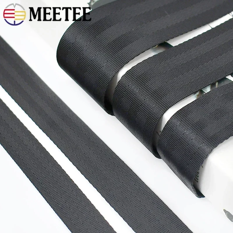 1-5Meters Meetee 20-50mm Nylon Webbing Band for Backpack Strap Safety Ribbon Belt Bag Clothes Decor Binding Tape DIY Accessories