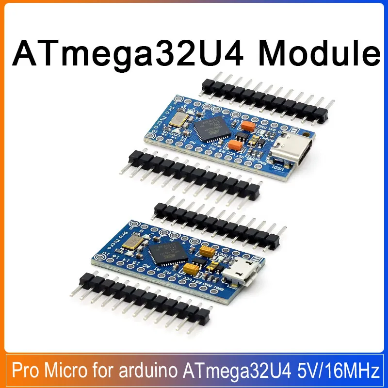 ATmega32U4 Pro Micro for arduino ATmega32U4 microcontroller development board 5V/16MHz Module with 2 row pin header For Leonardo