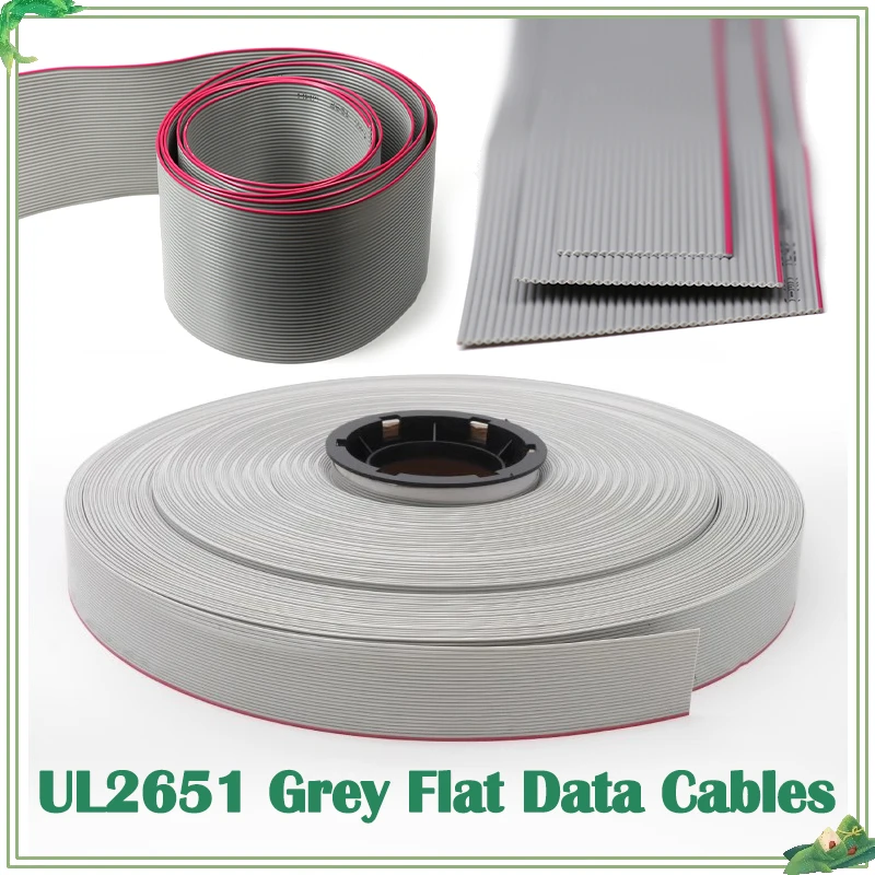 

1-20Meters UL2651 PVC Flat Data Cable 28AWG 10P 14P 16P 20P 26P 30P 34P 40P 50P 60P 1.27mm Ribbo Wire for 2.54mm IDC Connector