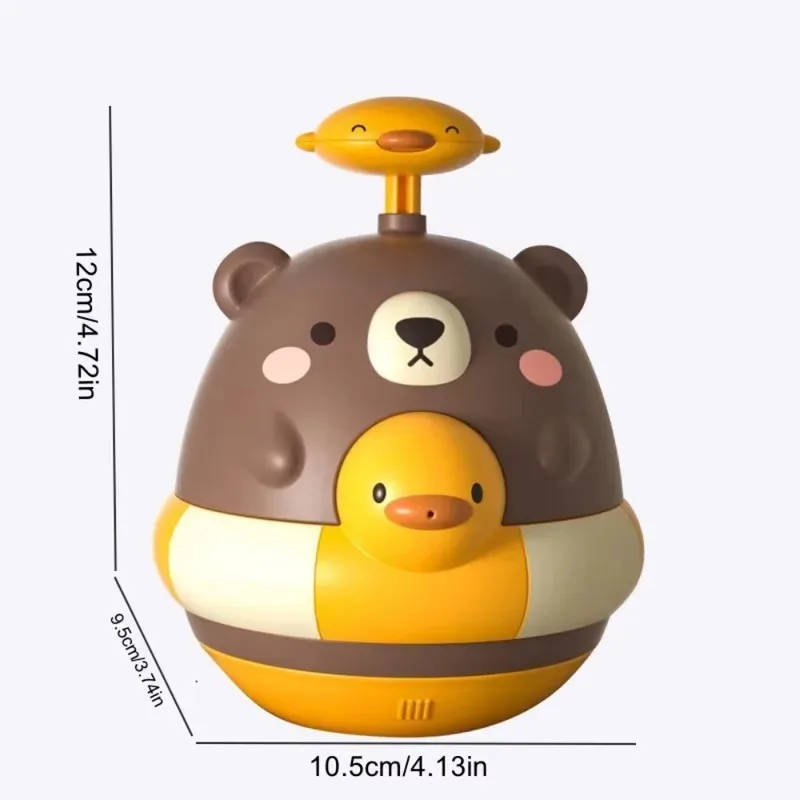 

Cute Tumble Bear Baby Toddler Bath Toys Children's Sprinkler Shower Toy Cartoon Bear Playing In Water Toy For Age 1- Year