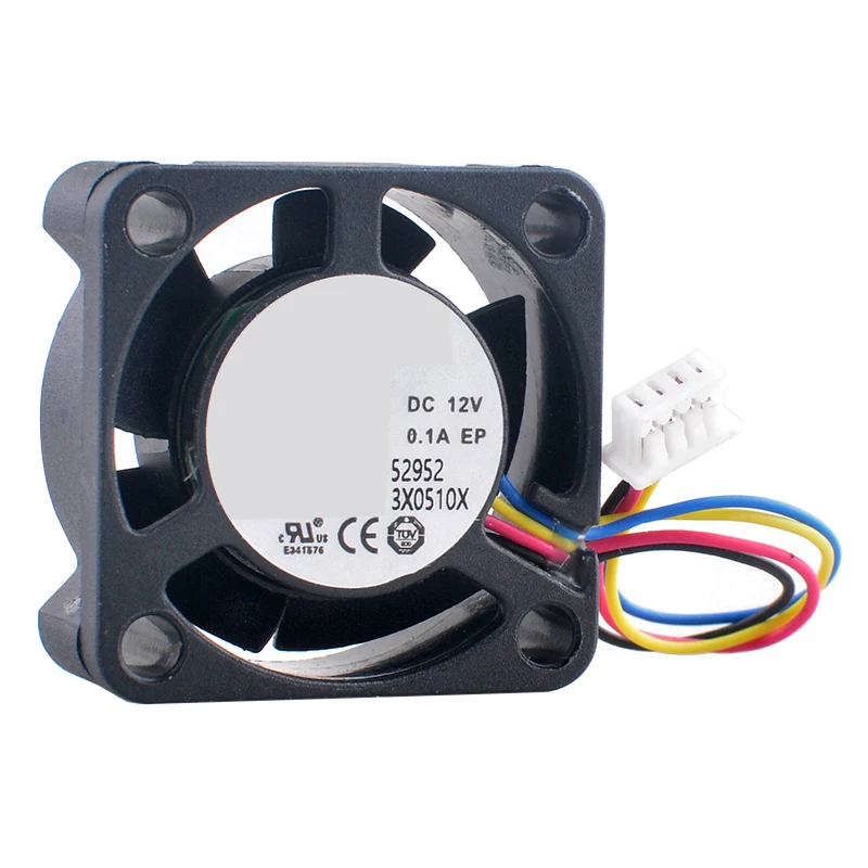 (2pcs) YY2510M12B 2.5cm 25x25x10mm DC12V 0.10A 4‑Pin 9000RPM High‑Speed Micro Cooling Fan for Raspberry Pi Motherboard