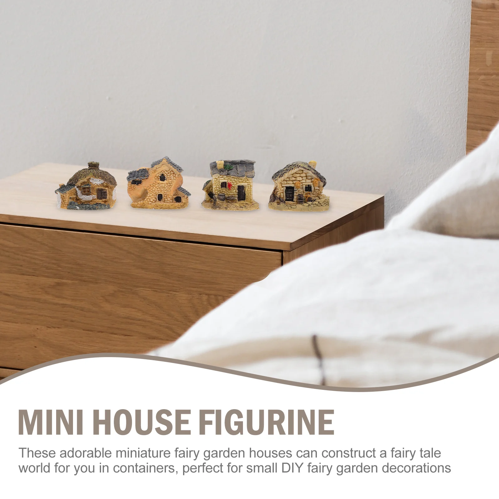 

8 Pcs Mini Resin House Micro Landscape Adornment Small Statue Sculpture Fairy Garden Decor Durable Premium Material Vivid