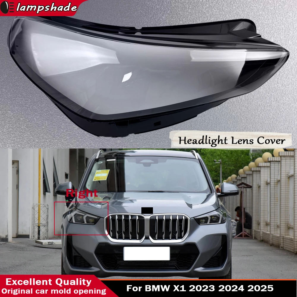 

Car front Headlight cover For BMW X1 2023 2024 2025 Auto lamp light Lens glass Lampshade Shell headlamp Lampcover Caps