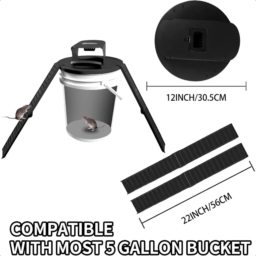 Trappole per mouse per interni per la casa Confezione da 2 coperchi per secchio trappola per mouse con scatola trasparente aggiornata Ripristino automatico 2 ingressi Umano efficiente