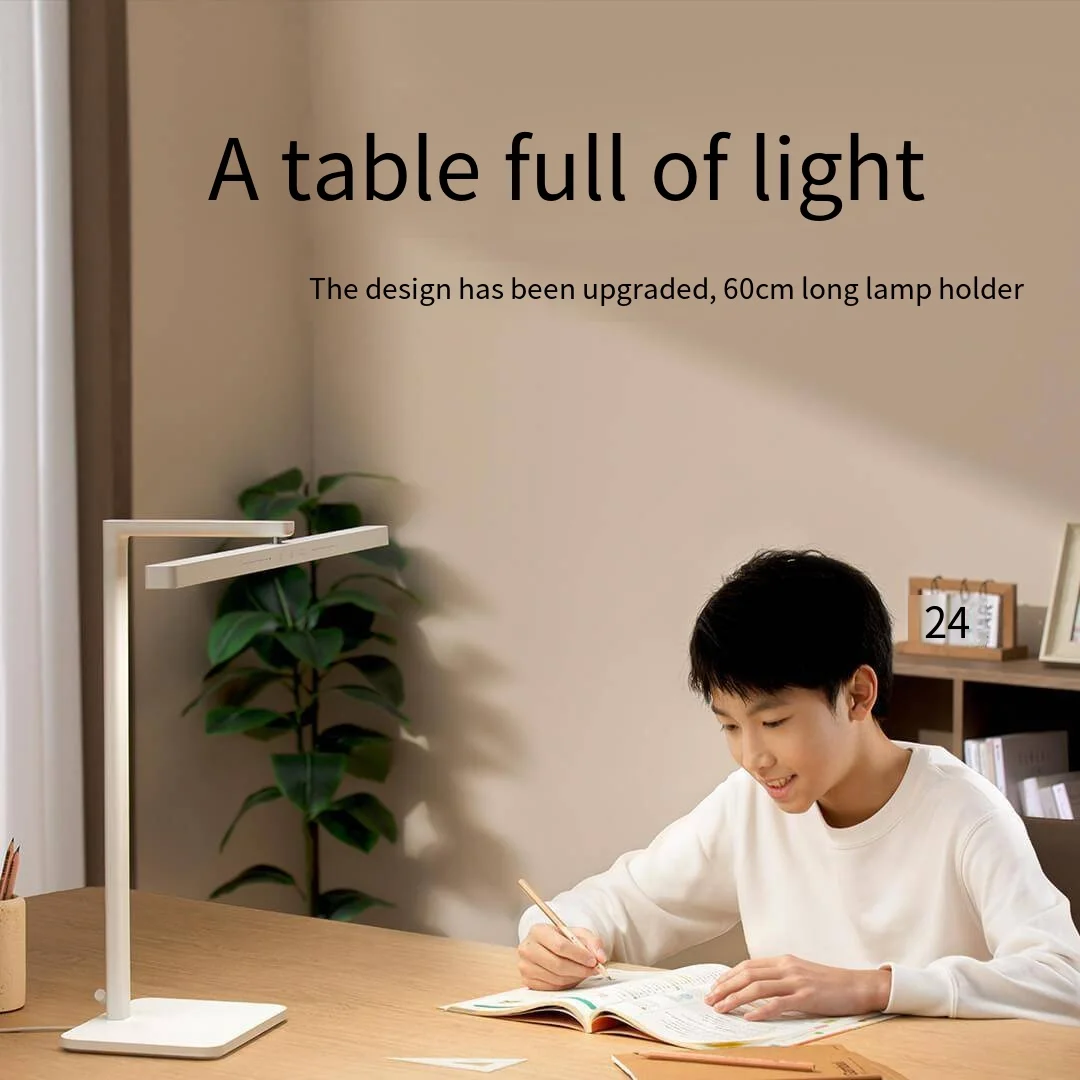 Xiaomi Mijia الذكية لمبة مكتب 2 LED مكتب ضوء 60 سنتيمتر حامل مصباح طويل HyperOS توصيل قابل للتعديل وضع الضوء غرفة نوم القراءة مصباح