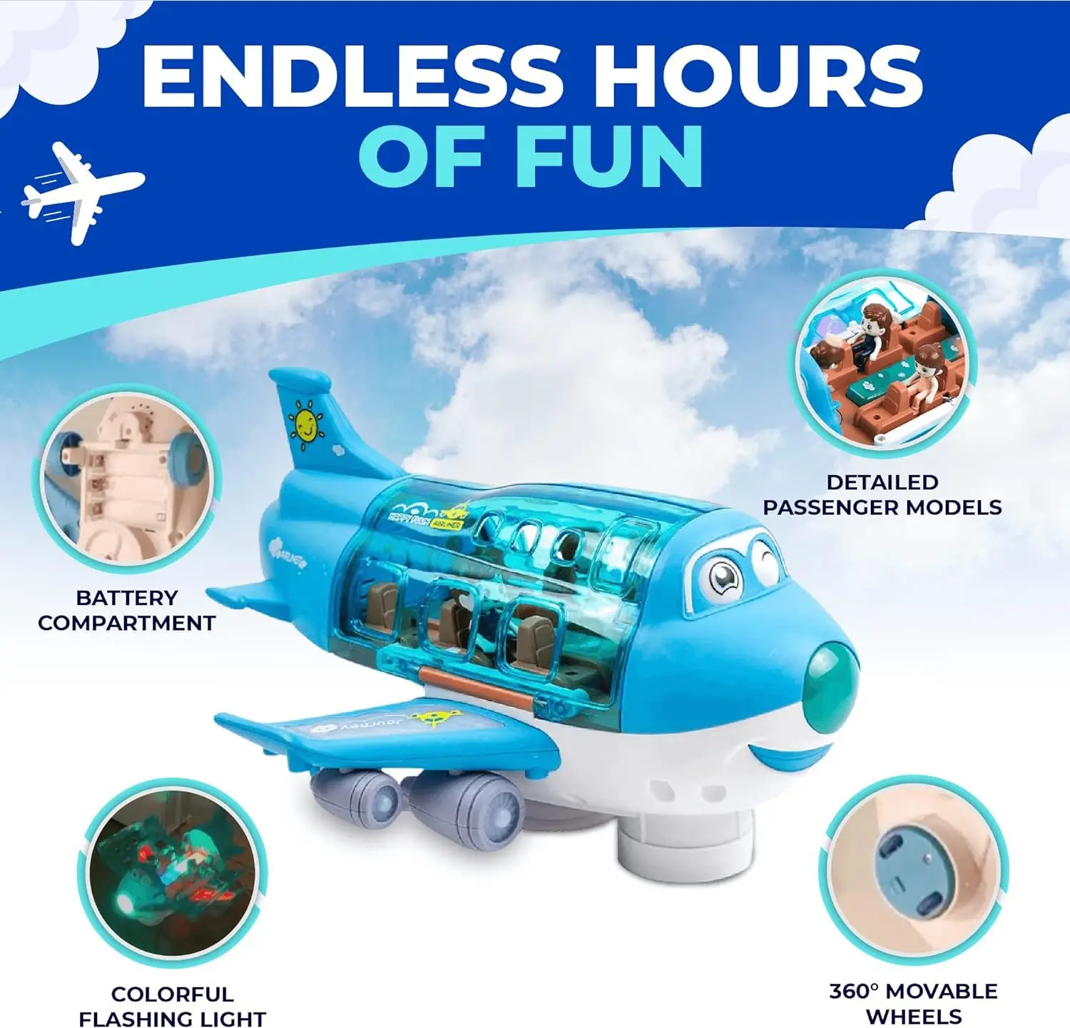 360 Degree Rotating Airplane Model Electric Plane Toy With Light Music Bump And Go Action Toddler Toy Children Gifts