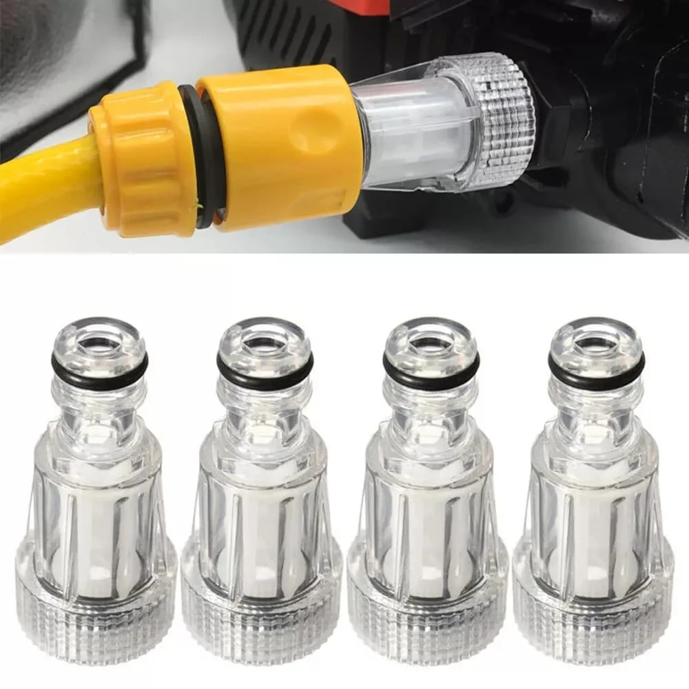 4pcs Water Filter For Karcher High Pressure Washer Hose Tap Connector Inlet 3/4