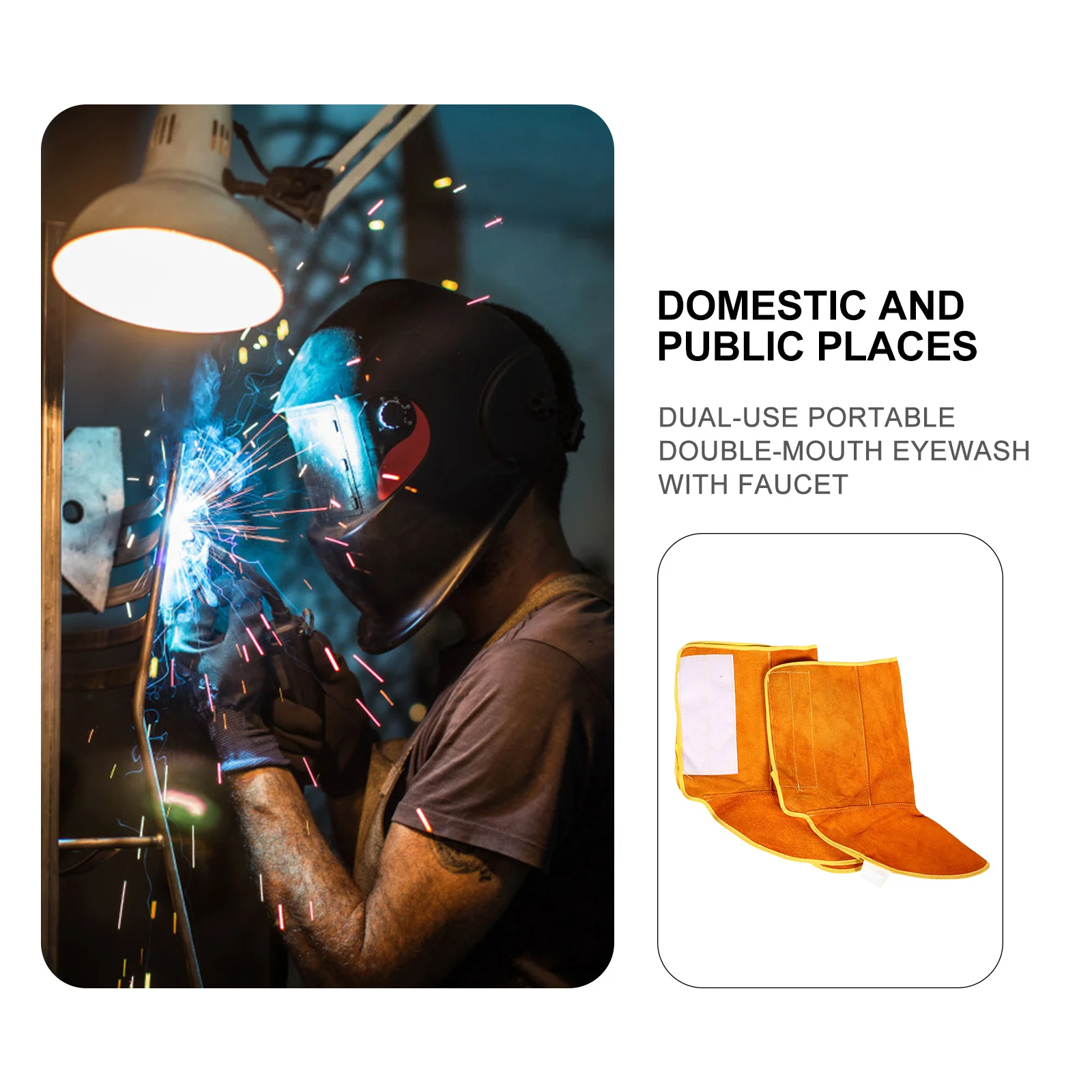 

1 Pair Cowhide Foot Cover Durable Welding Shoes Protector Heat Resistant Work Safety Gear For Construction Auto Repair Farming