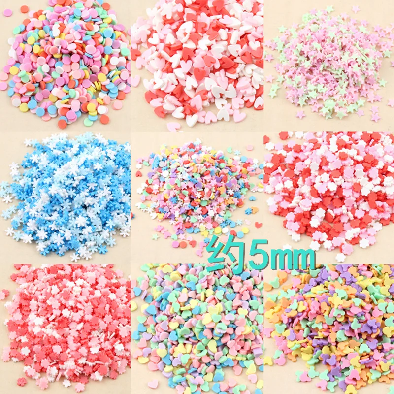 20g Mixed Polymer Soft Clay Canes Heart Five Star Snowflakes Candy Slices Sprinkles for Crafts DIY Making Nail Art Decorations