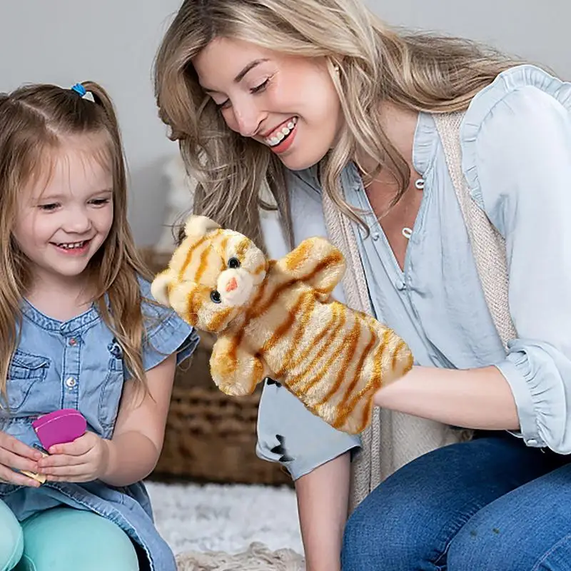 Kat Handpop Storytelling Zachte Handpop Kat Dierenpoppen Dieren Knuffel Fantasierijk Pretend Educatief Speelgoed Voor Kinderen