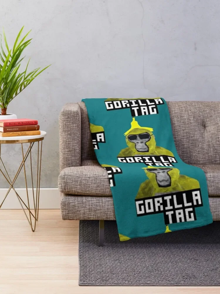 Gorilla Tag Monkey Banana Peel Gorilla Monke Gorilla Tag PFP Maker Throw Blanket Winter beds Blankets