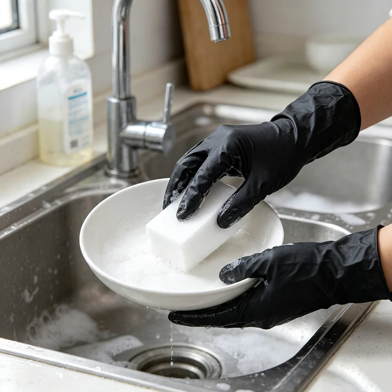 400/200/100/50/20pcs disposable pure nitrile gloves, suitable for food processing, kitchen cleaning, tattooing, pet care