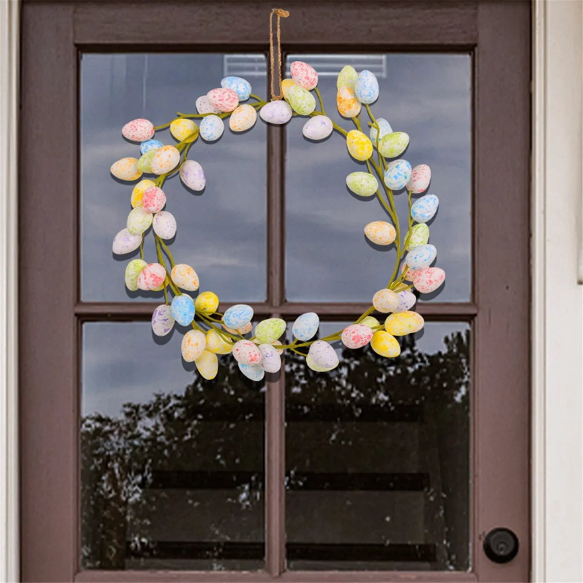 Easter Wreaths for Front Door Easter Eggs Wreath Front Door Hanging Garlands Artificial Flower Wreath