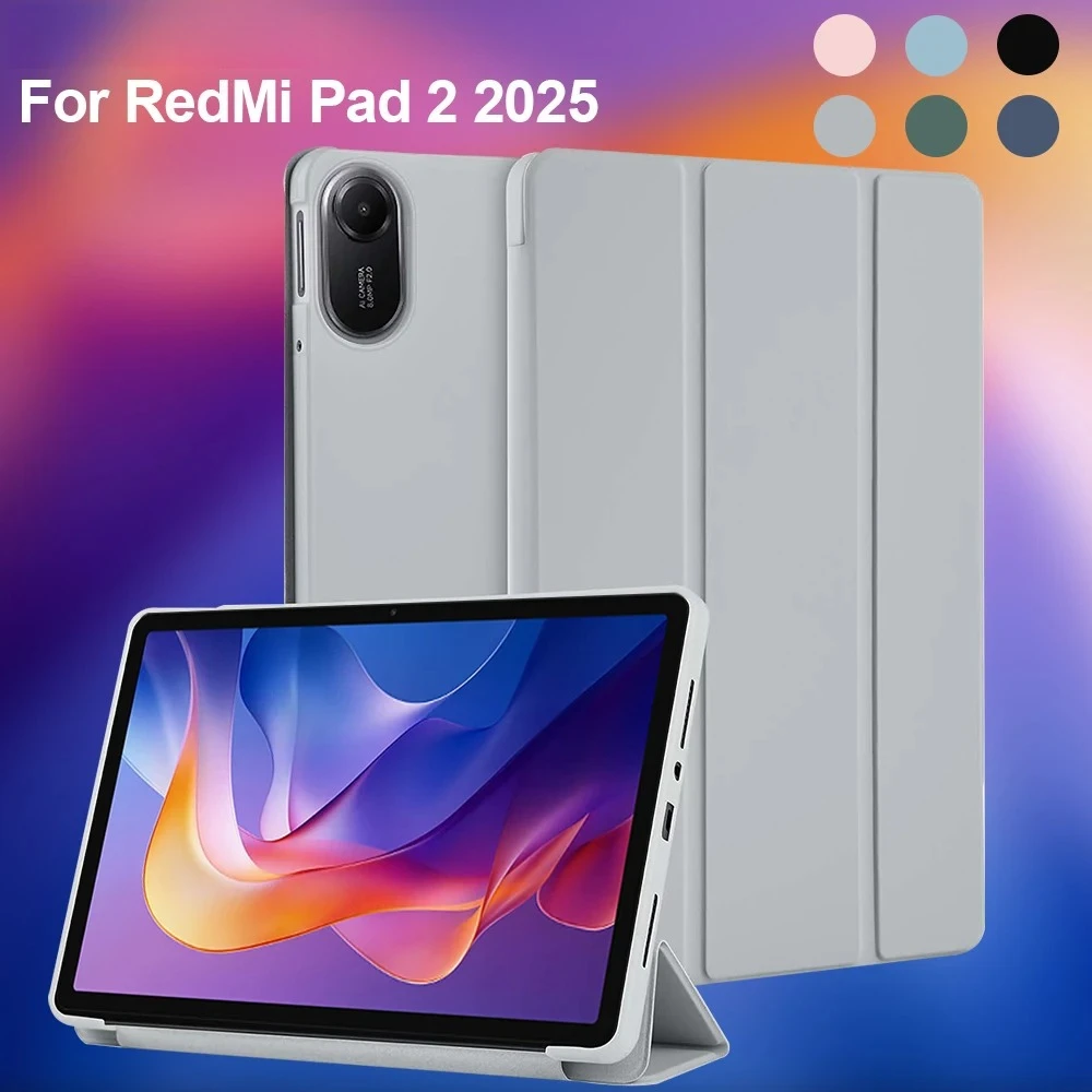 

Силиконовый чехол для Redmi Pad 2 2025 11 дюймов, легкий защитный чехол с функцией подставки и автоматическим режимом сна/пробуждения