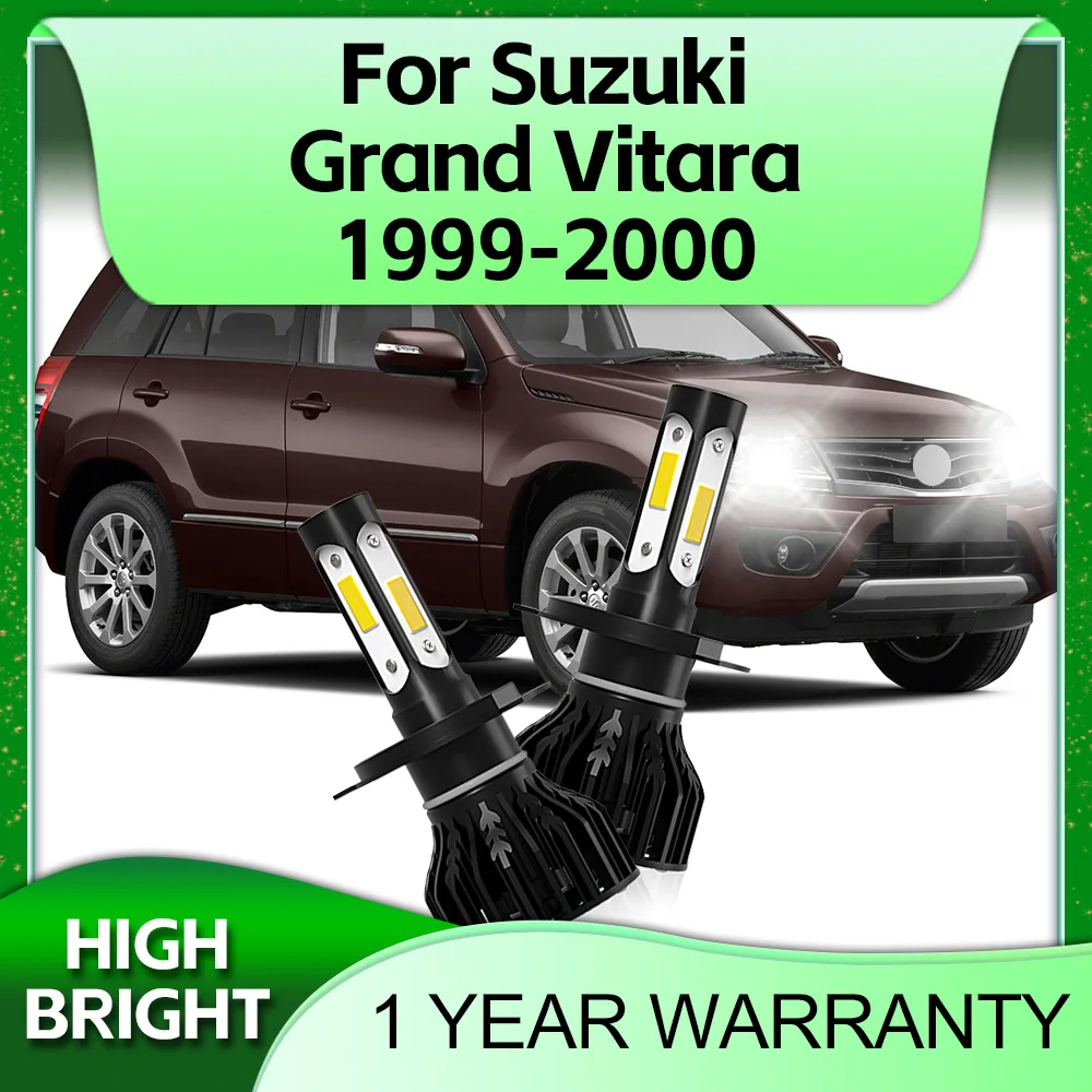 LED Headlight 4Side Chip H4 Car Light 180W 6000K HiLo Beam with Cooling Fan For Suzuki Grand Vitara 1999 2000