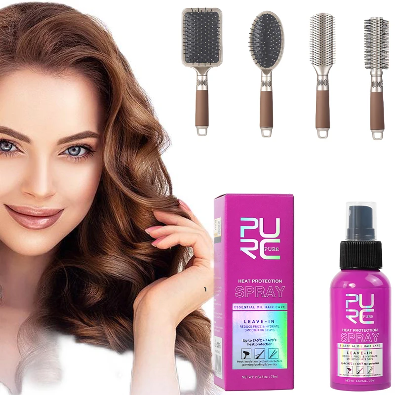 

Thermal insulation hair care protective spray + hair comb combination, moisturizing hair care to prevent frizz, perming and dyei