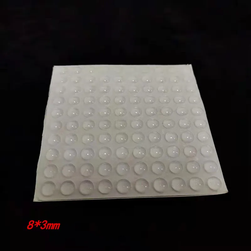 100 Pcs 8x3mm Selbst Klebe Runde Silikon Gummi Stoßfänger Weiche Transparente Schwarz Anti Slip stoßdämpfer Füße pads Dämpfer