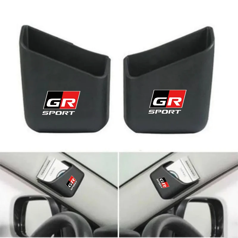 2pcs Car Universal Pillar Storage Box IC Card Phone Cigarette Holder For Toyota GR Sport Gazoo Racing Supra 86 Car Accessories