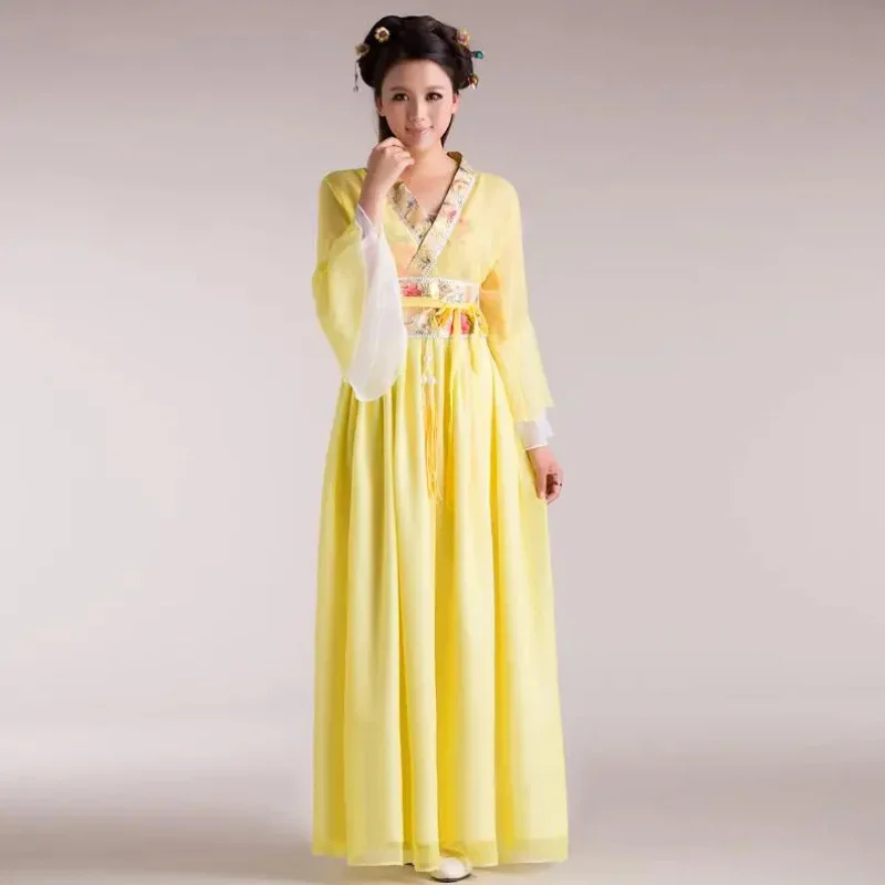 

▓20262018 new ancient chinese costume women folk dance costume for woman hanfu women new year Fan clothing costumes▓#！1