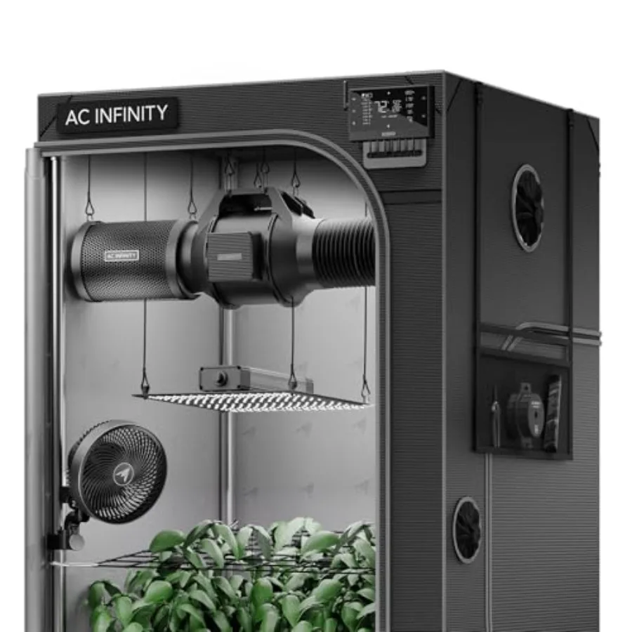 

Система для выращивания растений AI Grow System 3x3, комплект на 3 растения с самообучающимся AI-контроллером, динамическим воздушным потоком, светодиодным освещением LM301H, палаткой Mylar 2000D