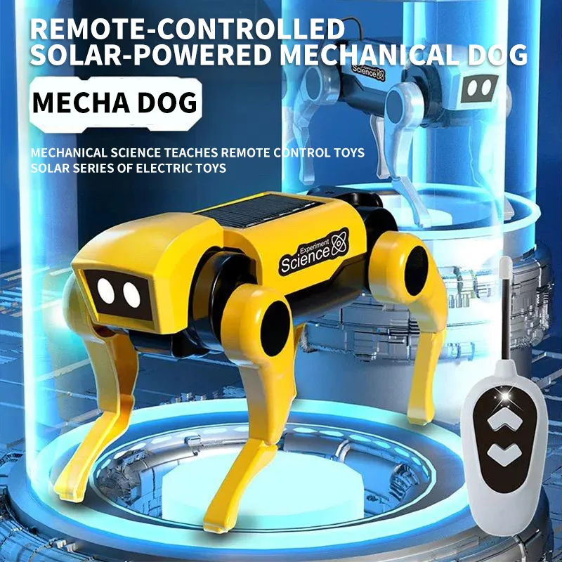 DIY Robot Kit Assemblage Zonne-energie voor kinderen Mechanische hond Elektrisch dier Zonnepoppen Leuk educatief speelgoed Kinderen Geschenken