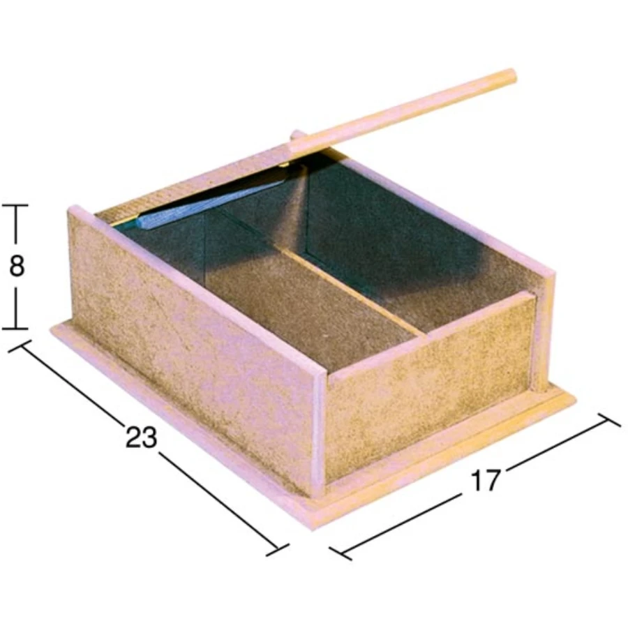 KU218 2li Tea Box, Unpainted Raw Wood Box