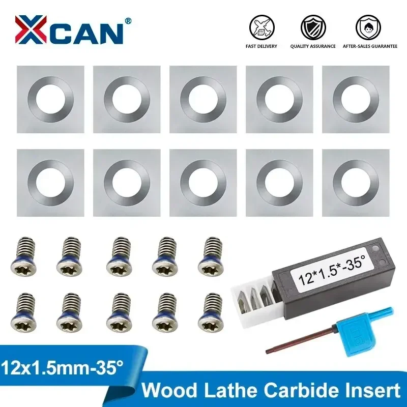 10pcs XCAN Carbide Inserts  Square Corner Blades | Wood Lathe Turning & Helical Planer Tools