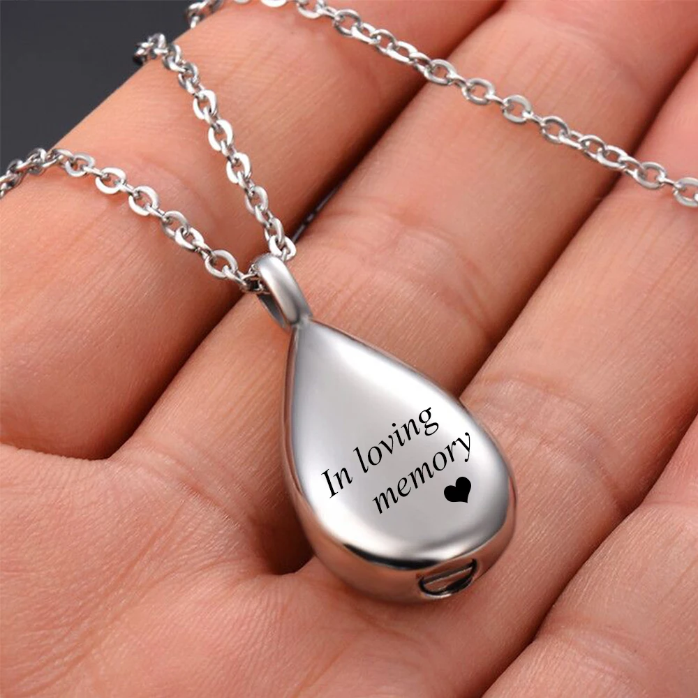 الحرق جرة قلادة للرماد التذكاري مجوهرات جنائزية المنجد مقاوم للماء تذكار الرماد حامل دمعة قلادة القلائد