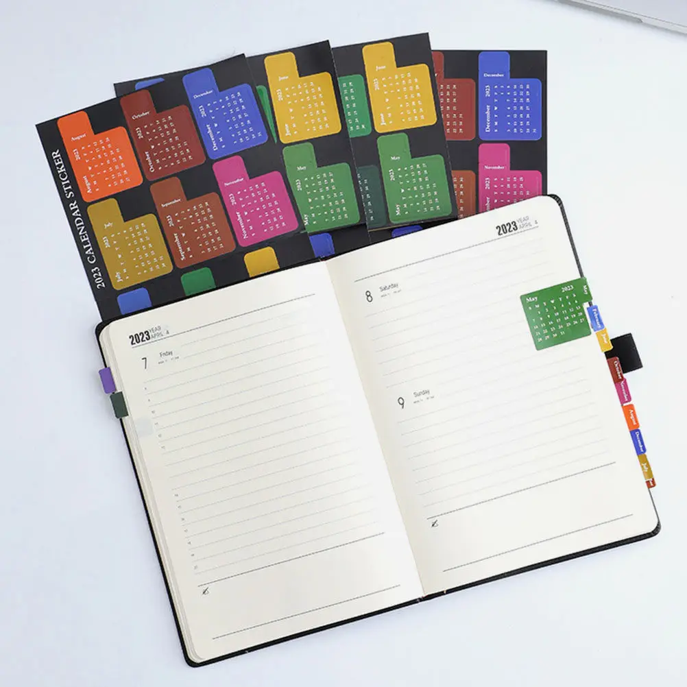 

12 Sheets High-Quality DIY Planner Tabs Bright Reusable Index Stickers for Home Office Lightweight Convenient Book Accessories