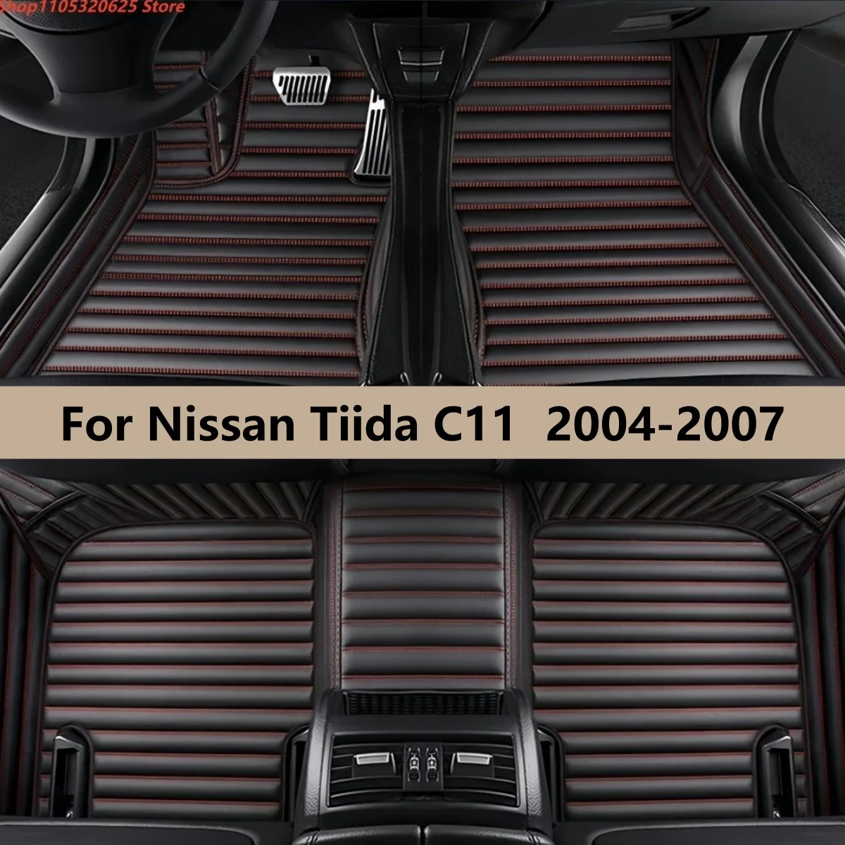 

Автомобильные коврики для Nissan Tiida C11 2004 2005 2006 2007, полный комплект, кожаные, всепогодные, автомобильные коврики-подушки