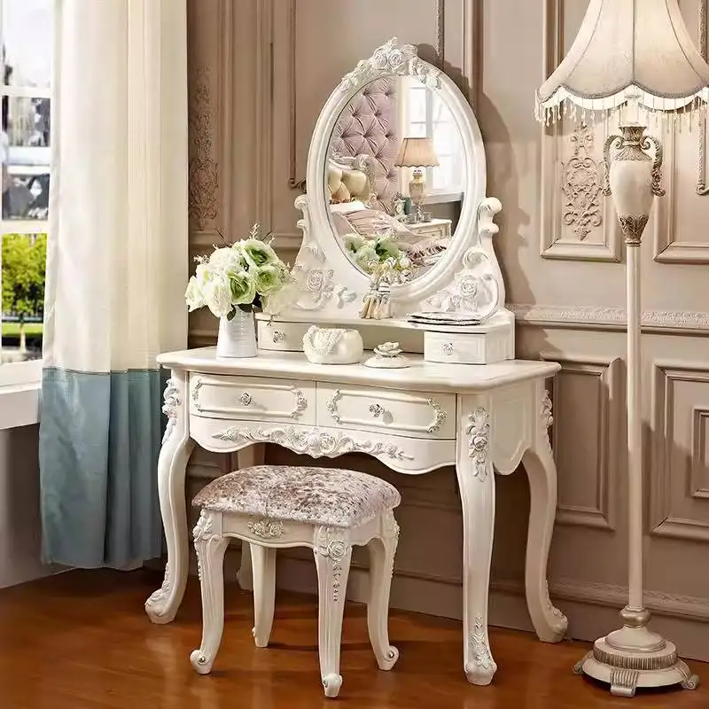 

Nordic Storage Vanity Table Dest Drawers Lights Long Small Dressing Table Corner Vintage Makeup Tafel Furnitures For Bedroom
