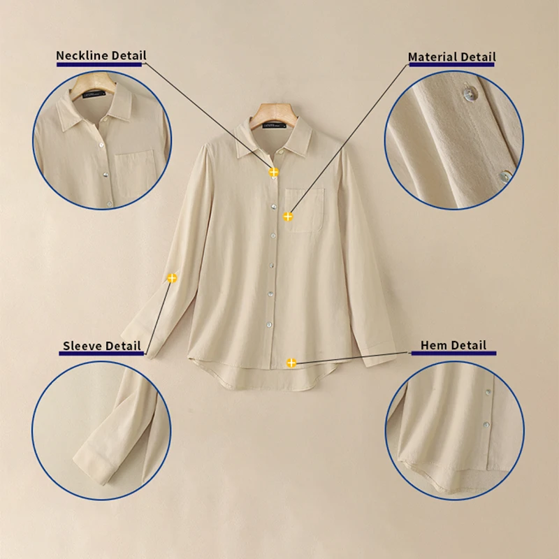 

ZANZEA Autumn Office Work Shirts 2026 Spring Women Lapel Neck Long Sleeve Shirt Female Cotton Blouse Casual Solid Buttons Tops