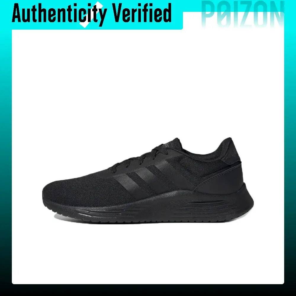Adidas Neo Lite Racer 2.0 Slip-Resistant Abrasion-Resistant Low-top Casual Shoes Men's Pure Black EG3284
