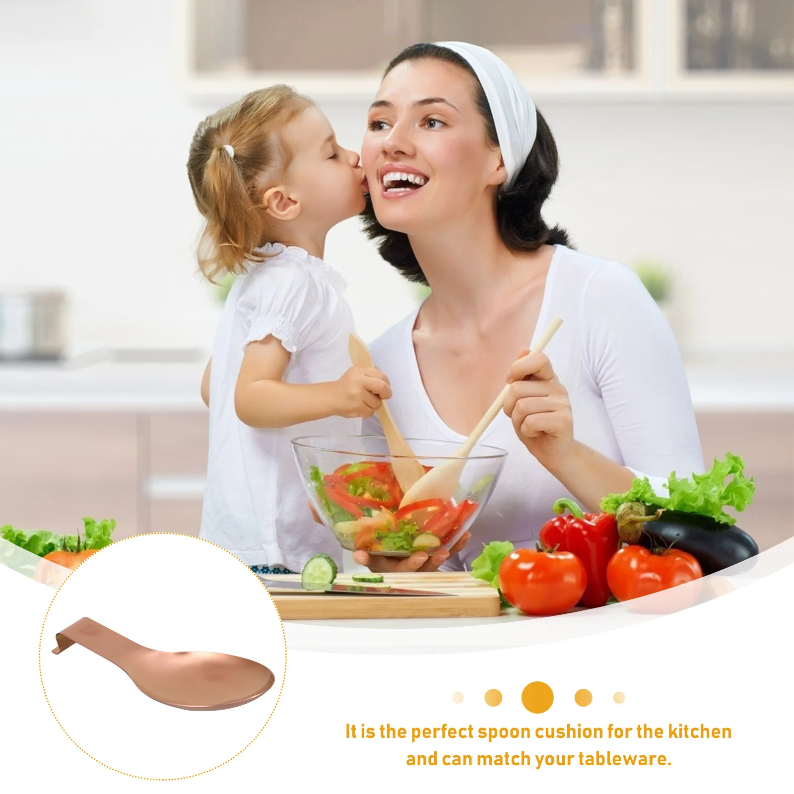 

1pc Thickened Soup Spoon Rest Stainless Steel Ladle Holder For Kitchen Utensils Non-Slip Countertop Organizer