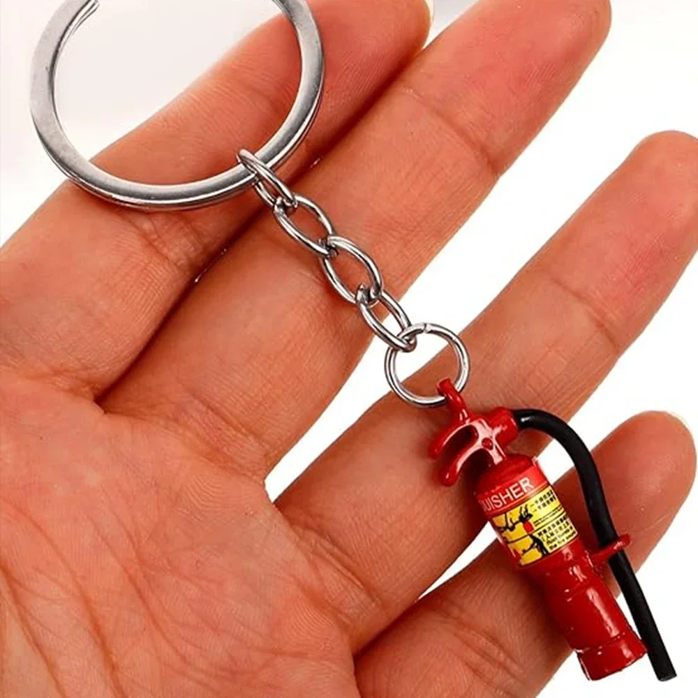 Classic Oil Drum Key Chains Creative Fire Equipment Keyring Pendant Bag Car Key Holder Accessories For Men Survival Game Gift