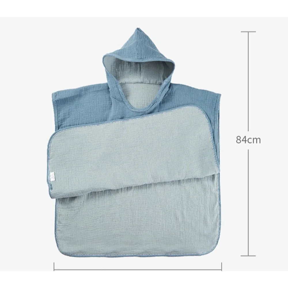 Kids All Season Gauze Hooded Bath Robe Absorbent Swimming Beach Towel