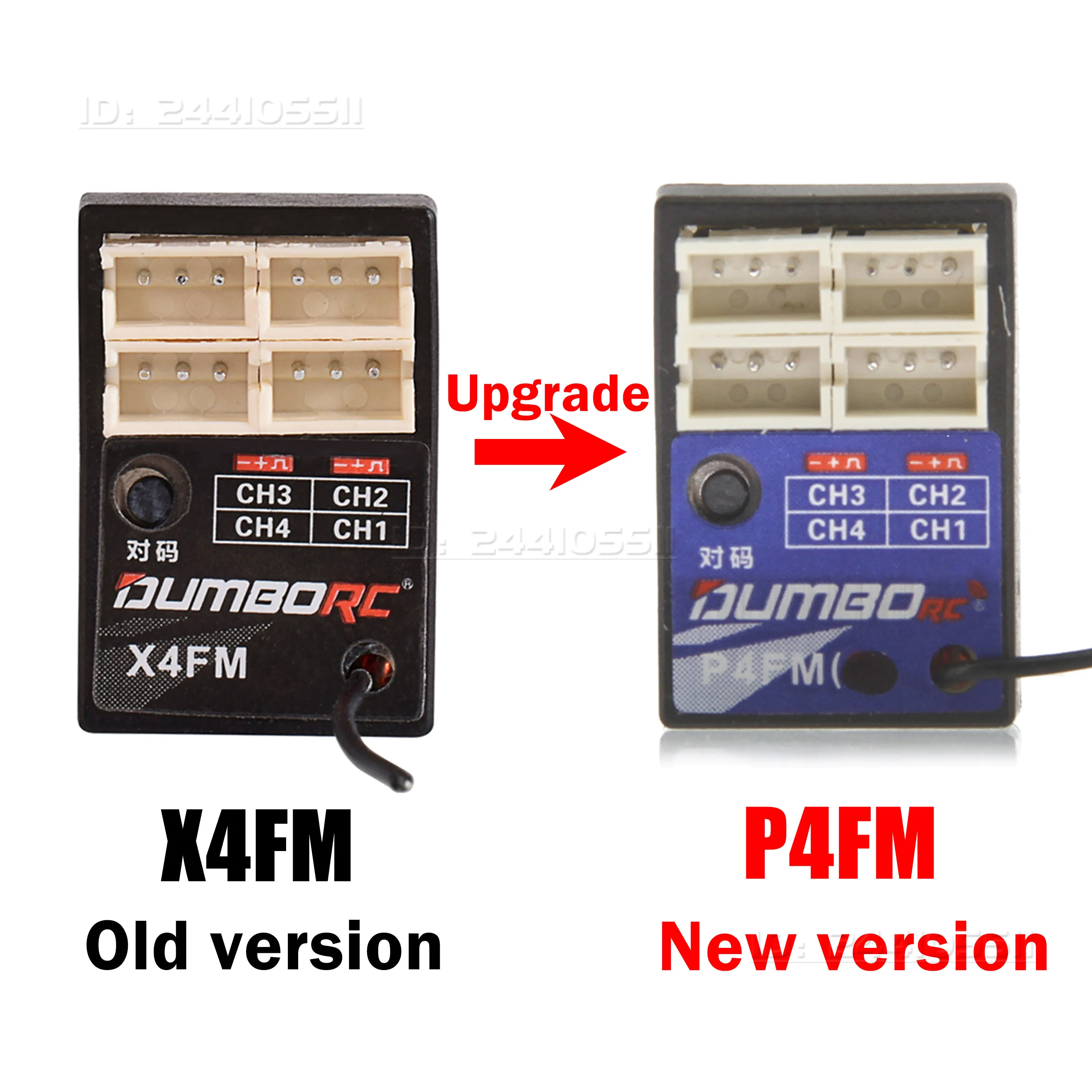 DUMBORC P4FM 4CH P4FMG Con Giroscopio 2.4G Mini Ricevitore per DDF-350 X6 X6PM X4 RC Trasmettitore Telecomando FAI DA TE Auto Barca Serbatoio