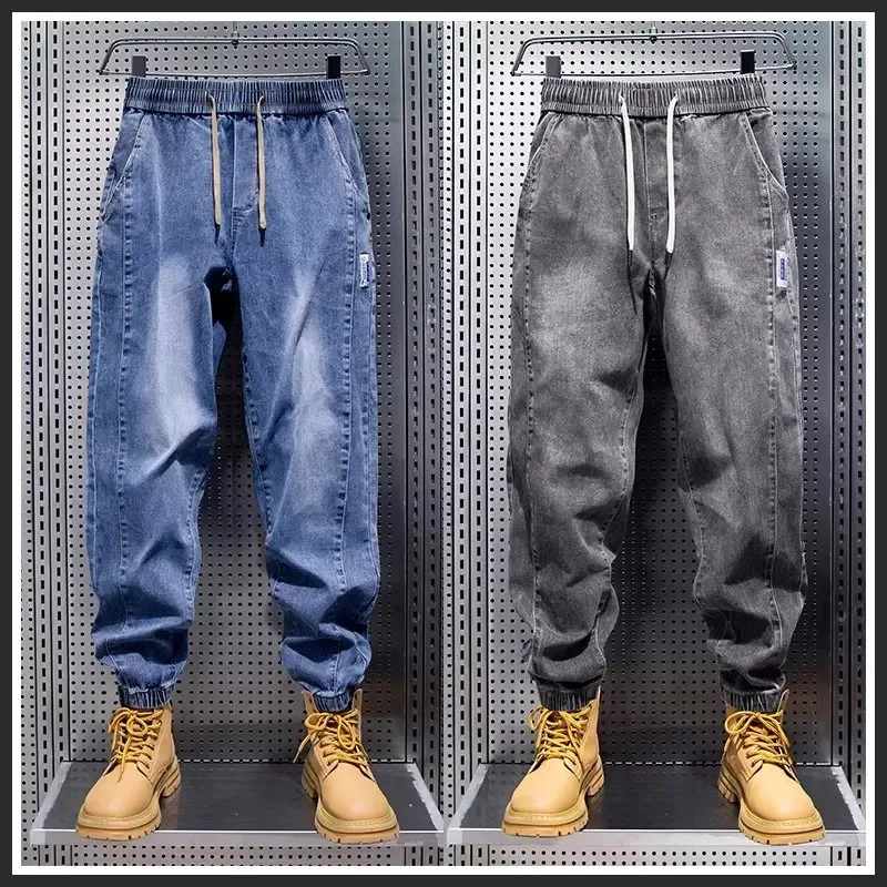 

Men's Loose Blue Black Grey Jeans Classic Vintage Denim Trousers High Quality Cargo Pants Men High Street Fashion Men Clothing