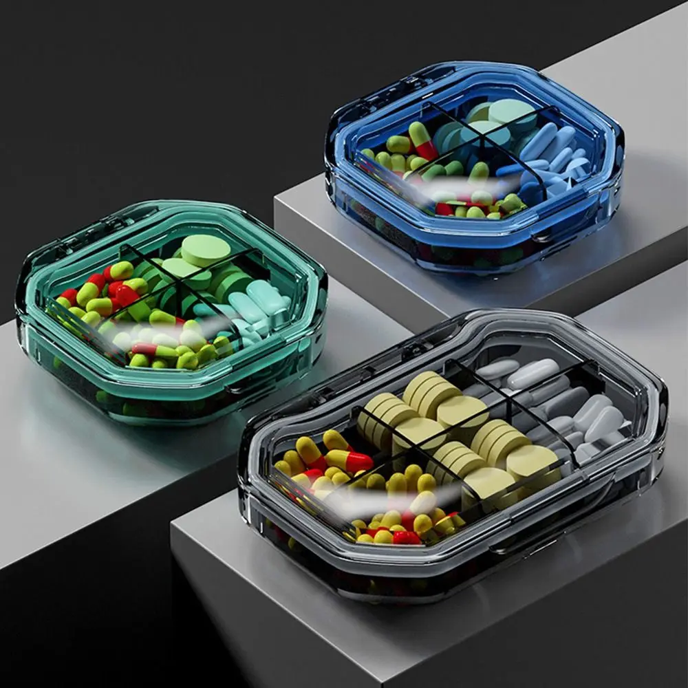 Travel Mini Pill Box Portable Weekly Medicine Medicine Organizer Drug Dispense 4/6 Grids Medicines Storage Box Pills