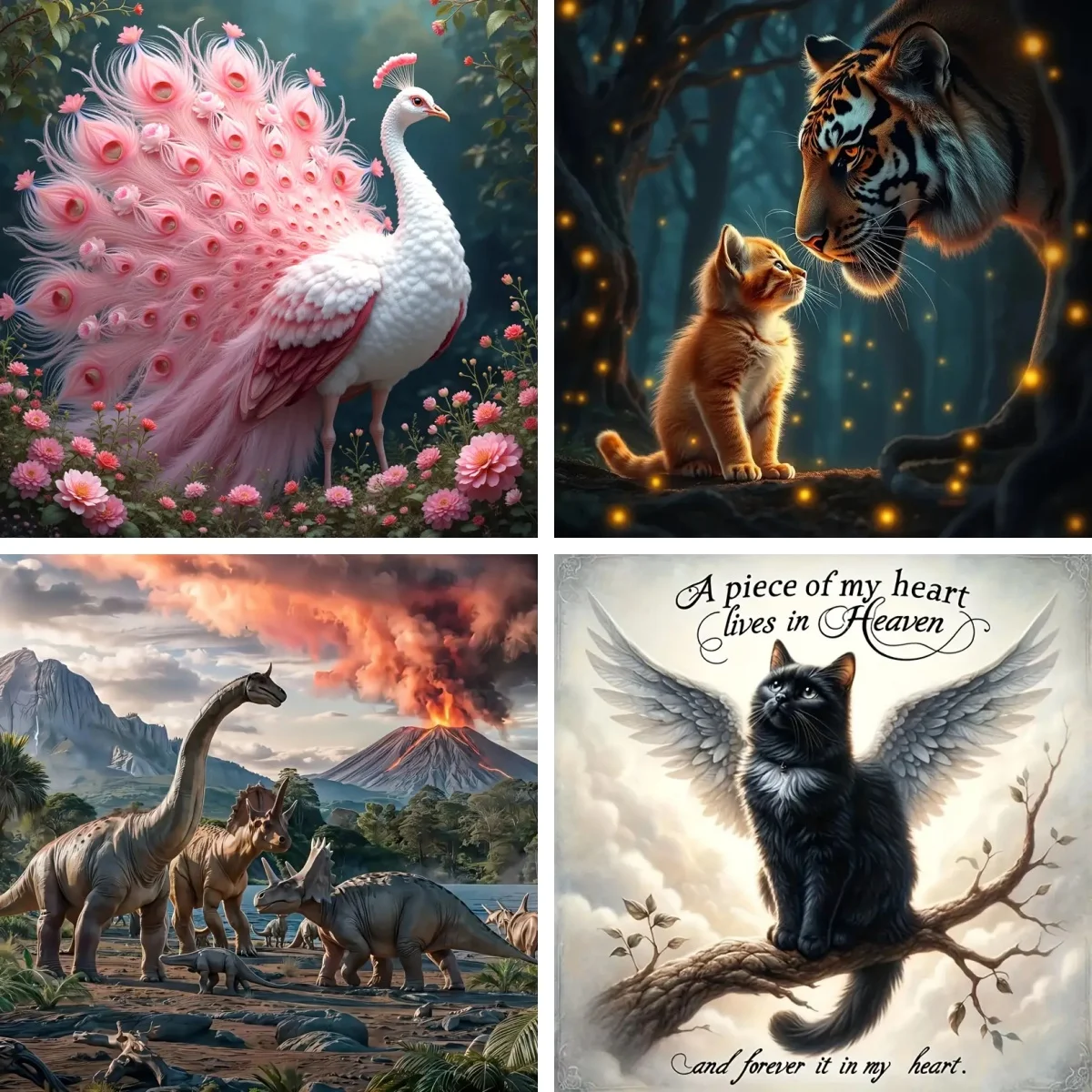 

5D DIY Diamond Painting Pink Peacock Decoration Full Square&Round Angel Bombay Cat Diamond Mosaic Embroidery Tiger and Cub
