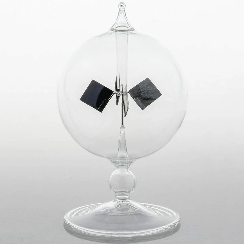 Clear Solar Power Radiometer Sun Light Energy Spinning Vanes Glass Radiometer Science Educational Light Mill