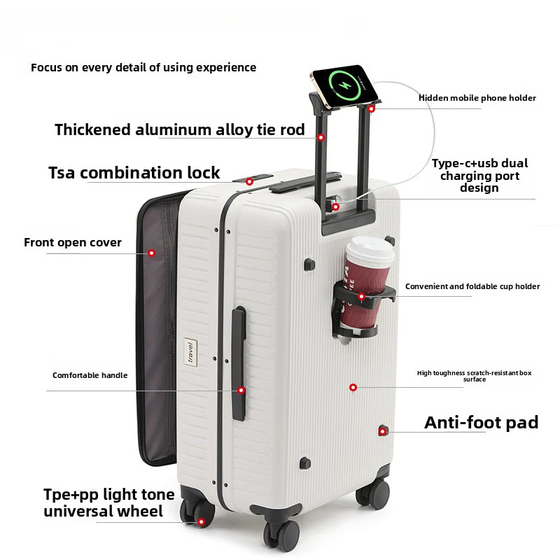 KLQDZMS Cabin Suitcase ABS + PC Boarding Box 20